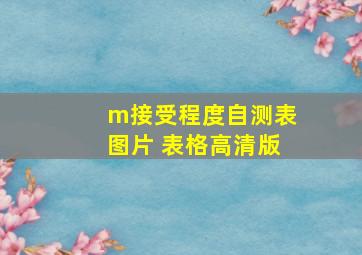 m接受程度自测表图片 表格高清版